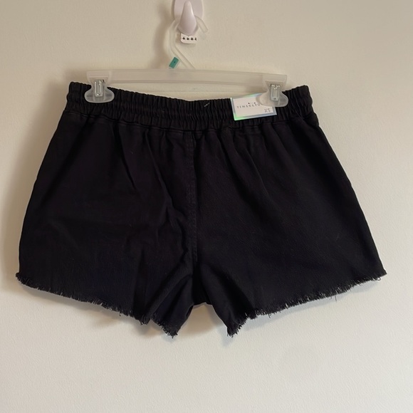 NWT Mid rise Pull-on Shorts XS Tinseltown Black FrayPocket Drawstring Elastic - Picture 5 of 14